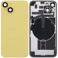 Back Glass With Steel Plate With Wireless NFC Charging MagSafe Magnet & Flashlight Flex Compatible For iPhone 14 (Used OEM Pull: Grade A) (Yellow)