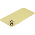 Back Glass With Steel Plate With Wireless NFC Charging MagSafe Magnet & Flashlight Flex Compatible For iPhone 14 (Used OEM Pull: Grade A) (Yellow)