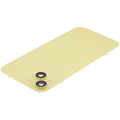 Back Glass With Steel Plate With Wireless NFC Charging MagSafe Magnet & Flashlight Flex Compatible For iPhone 14 Plus (Used OEM Pull: Grade A) (Yellow)