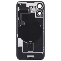 Back Glass With Steel Plate With Wireless NFC Charging MagSafe Magnet & Flashlight Flex Compatible For iPhone 16 (Used OEM Pull: Grade B) (White)