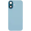 Back Glass With Steel Plate With Wireless NFC Charging MagSafe Magnet & Flashlight Flex Compatible For iPhone 16 (Used OEM Pull: Grade B) (Teal)