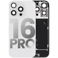 Back Glass With Steel Plate With Wireless NFC Charging MagSafe Magnet & Flashlight Flex Compatible For iPhone 16 Pro (Used OEM Pull: Grade B) (White Titanium)