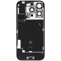 Back Glass With Steel Plate With Wireless NFC Charging MagSafe Magnet & Flashlight Flex Compatible For iPhone 16 Pro (Used OEM Pull: Grade B) (White Titanium)