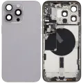 Back Housing W/ Small Pre-Installed Compatible For iPhone 15 Pro Max (International Version) (Used OEM Pull: Grade A) (Natural Titanium)