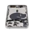 Back Housing W/ Small Pre-Installed Compatible For iPhone 15 Pro Max (International Version) (Used OEM Pull: Grade A) (White Titanium)