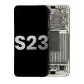 OLED Assembly With Frame Compatible For Samsung Galaxy S23 5G (US & International) (Used OEM Pull: Grade B/C) (Cream)