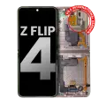 Inner OLED Assembly With Frame Compatible For Samsung Galaxy Z Flip 4 5G (US & International) (Used OEM Pull: Grade B/C) (Pink Gold)