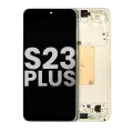 OLED Assembly With Frame Compatible For Samsung Galaxy S23 Plus 5G (US & International) (Used OEM Pull: Grade B/C) (Cream)