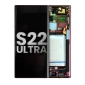 OLED Assembly With Frame Compatible For Samsung Galaxy S22 Ultra 5G (Used OEM Pull: Grade B/C) (Burgundy)