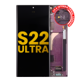 OLED Assembly With Frame Compatible For Samsung Galaxy S22 Ultra 5G (US & International Version) (Refurbished) (Burgundy)