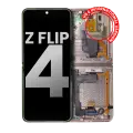 Inner OLED Assembly With Frame Compatible For Samsung Galaxy Z Flip 4 5G (US & International) (Used OEM Pull: Grade A) (Pink Gold)