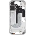 Mid-Frame Housing With Power And Volume Button Compatible For iPhone 16 (International Version) (Used OEM Pull: Grade A) (White)
