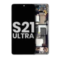 OLED Assembly With Frame Compatible For Samsung Galaxy S21 Ultra 5G (Used OEM Pull: Grade B/C) (Phantom Black)