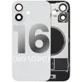 Back Glass With Steel Plate With MagSafe Magnet Pre-Installed Compatible For iPhone 16 (No Logo) (White)