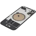 Back Glass With Steel Plate With MagSafe Magnet Pre-Installed Compatible For iPhone 16 (No Logo) (White)