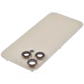 Back Glass With Steel Plate With Wireless NFC Charging MagSafe Magnet & Flashlight Flex Compatible For iPhone 16 Pro  (No Logo) (Desert Titanium)