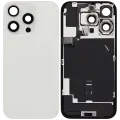 Back Glass With Steel Plate With Wireless NFC Charging MagSafe Magnet & Flashlight Flex Compatible For iPhone 16 Pro  (No Logo) (White Titanium)