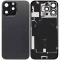 Back Glass With Steel Plate With Wireless NFC Charging MagSafe Magnet & Flashlight Flex Compatible For iPhone 16 Pro Max (No Logo) (Black Titanium)