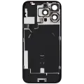 Back Glass With Steel Plate With Wireless NFC Charging MagSafe Magnet & Flashlight Flex Compatible For iPhone 16 Pro Max (No Logo) (Black Titanium)