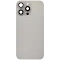 Back Glass With Steel Plate With Wireless NFC Charging MagSafe Magnet & Flashlight Flex Compatible For iPhone 16 Pro Max (No Logo) (Natural Titanium)