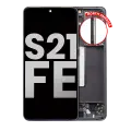 OLED Assembly With Frame Compatible For Samsung Galaxy S21 FE 5G (US & International) (Used OEM Pull: Grade A)(Graphite)