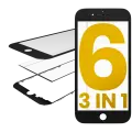 Glass With Frame & OCA Pre-Installed Compatible For iPhone 6 (Black) (Premium / 3 in 1) (2 Pack)