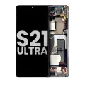 OLED Assembly With Frame Compatible For Samsung Galaxy S21 Ultra 5G (Used OEM Pull: Grade A) (Phantom Black)