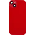 Back Glass With Steel Plate With Wireless NFC Charging MagSafe Magnet & Flashlight Flex Compatible For iPhone 14 Plus (Used OEM Pull: Grade B) (Red)