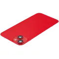Back Glass With Steel Plate With Wireless NFC Charging MagSafe Magnet & Flashlight Flex Compatible For iPhone 14 Plus (Used OEM Pull: Grade B) (Red)