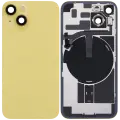 Back Glass With Steel Plate With Wireless NFC Charging MagSafe Magnet & Flashlight Flex Compatible For iPhone 14 (Used OEM Pull: Grade B) (Yellow)