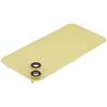 Back Glass With Steel Plate With Wireless NFC Charging MagSafe Magnet & Flashlight Flex Compatible For iPhone 14 (Used OEM Pull: Grade B) (Yellow)