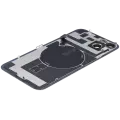 Back Glass With Steel Plate With Wireless NFC Charging MagSafe Magnet & Flashlight Flex Compatible For iPhone 14 Plus (Used OEM Pull: Grade B) (Starlight)