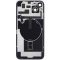 Back Glass With Steel Plate With Wireless NFC Charging MagSafe Magnet & Flashlight Flex Compatible For iPhone 14 Plus (Used OEM Pull: Grade B) (Midnight)