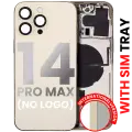 Back Housing W/ Small Pre-Installed Compatible For iPhone 14 Pro Max (International Version) (No Logo) (Aftermarket Plus) (Gold)
