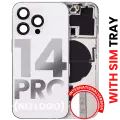 Back Housing W/ Small Pre-Installed Compatible For iPhone 14 Pro (International Version) (No Logo) (Aftermarket Plus) (Silver)