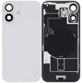 Back Glass With Steel Plate With Wireless NFC Charging MagSafe Magnet & Flashlight Flex Compatible For iPhone 16 (Used OEM Pull: Grade A) (White)