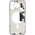 Mid-Frame Housing  W/ Small Parts For iPhone 15 Pro Max (US Version) (Aftermarket Plus) (White Titanium)