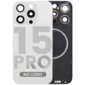 Back Glass w/ MagSafe Magnet For iPhone 15 Pro (Aftermarket) (White Titanium) (No Logo)