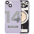 Back Glass w/ MagSafe Magnet For iPhone 14 (Aftermarket) (Purple) (No Logo)