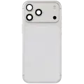 Back Housing W/ Charging Port Flex & Small Parts Compatible For iPhone 17 Pro Max (US Version) (Used OEM Pull: Grade A) (Silver)