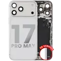 Back Housing W/ Charging Port Flex & Small Parts Compatible For iPhone 17 Pro Max (US Version) (Used OEM Pull: Grade A) (Silver)