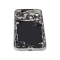 Back Housing W/ Charging Port Flex & Small Parts Compatible For iPhone 17 Pro Max (US Version) (Used OEM Pull: Grade A) (Silver)