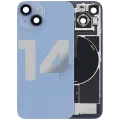 Back Glass w/ MagSafe Magnet & NFC & Flashlight Flex For iPhone 14 (Quality - OEM Pull C) (Blue)