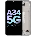 OLED Assembly With Frame Compatible For Samsung Galaxy A34 5G (A346 / 2023) (Service Pack) (Silver)