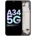 OLED Assembly With Frame For Samsung Galaxy A34 5G (A346 / 2023) (Service Pack) (Graphite)