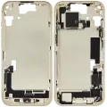 Mid-Frame Housing  W/ Charging Port Flex & Small Parts  For iPhone 15 (EU / Global Version) (Used OEM Pull: Grade B) (Yellow)