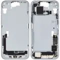 Mid-Frame Housing  W/ Charging Port Flex & Small Parts  For iPhone 15 Plus (EU / Global Version) (Used OEM Pull: Grade C) (Blue)
