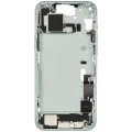 Mid-Frame Housing  W/ Charging Port Flex & Small Parts  For iPhone 15 Plus (EU / Global Version) (Used OEM Pull: Grade B) (Green)