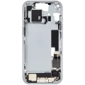 Mid-Frame Housing  W/ Charging Port Flex & Small Parts  For iPhone 15 (EU / Global Version) (Used OEM Pull: Grade A) (Blue)