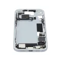 Mid-Frame Housing  W/ Charging Port Flex & Small Parts  For iPhone 15 (EU / Global Version) (Used OEM Pull: Grade A) (Blue)